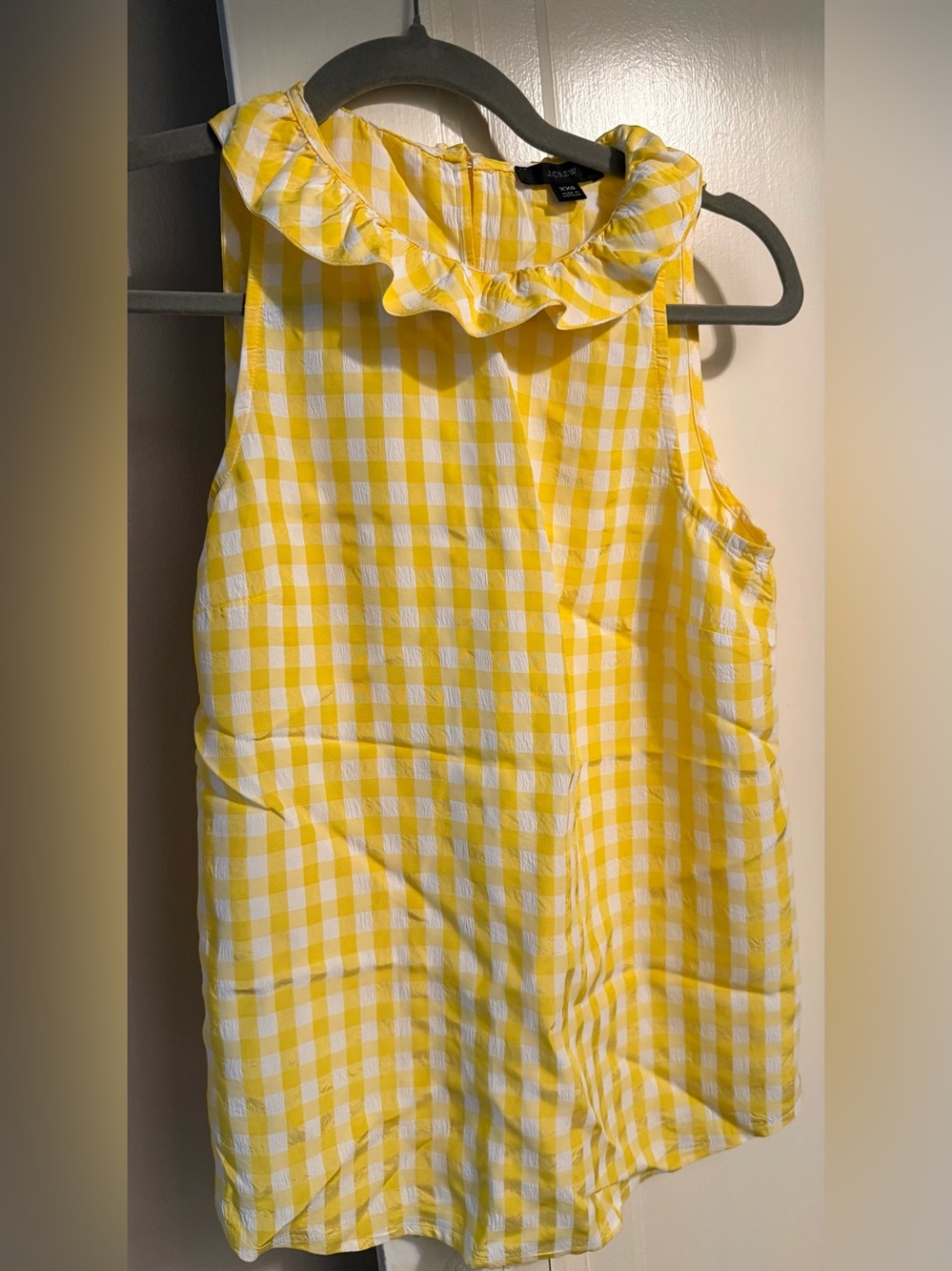 J Crew Yellow Gingham Top